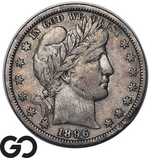 1896 S Barber Half Dollar CHoice XF Key Date San Francisco Issue