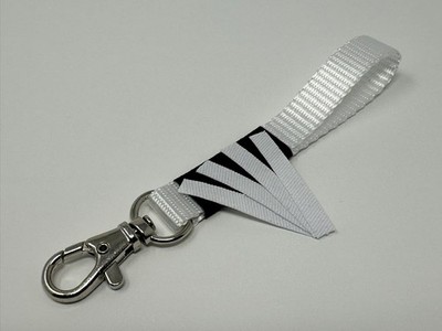 Martial Arts BLUE Belt Rank Keychain Lanyard, Iron-On Stripes