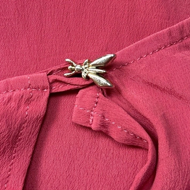 Mini vestido bordado vintage Patrizia Pepe rosa lantejoulas de seda enfeitado tamanho P - Imagem 4 de 4