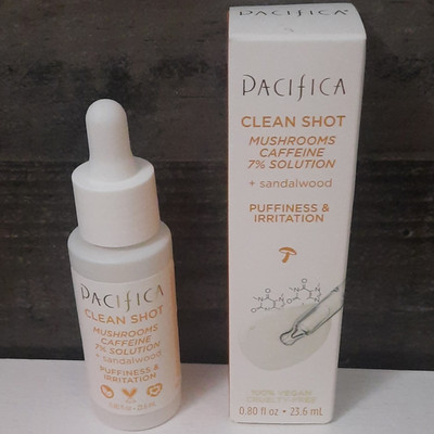 Pacifica Clean Shot Mushrooms Caffeine 7% Face Solution Sandalwood 0.80 oz