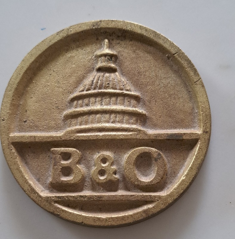 Vintage Brass B & O Railroad Medallion.         3 3/8 Inches Across