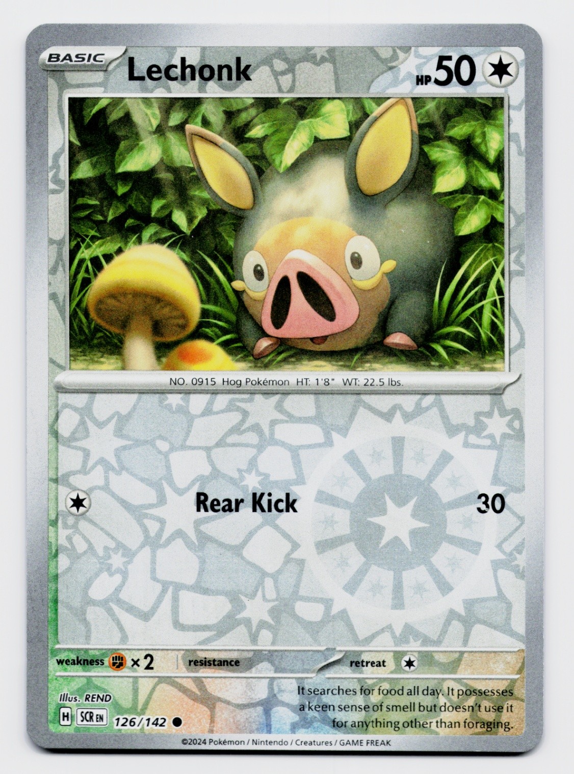 Lechonk 126/142 Pokemon TCG SV: Stellar Crown Reverse Holo NM