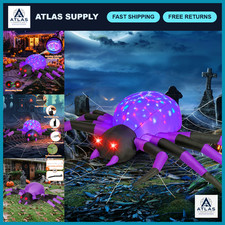 9FT Halloween Inflatable Purple Spider Yard Decoration with LED Lights, Outdoor