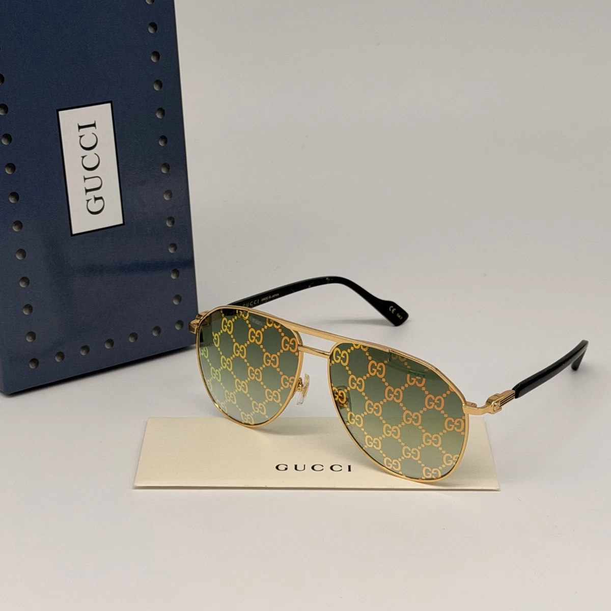 Gucci Aviator Gold Sunglasses for Women for sale | eBay