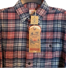 Faherty LARGE Super Brushed Flannel Shirt Yukon Berry Plaid Long Sleeve NWT $168