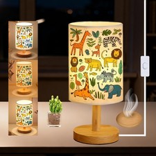 Animal Bedside Table Lamp for Bedroom, 3 Colors Nightstand Light Lamp with Wo...
