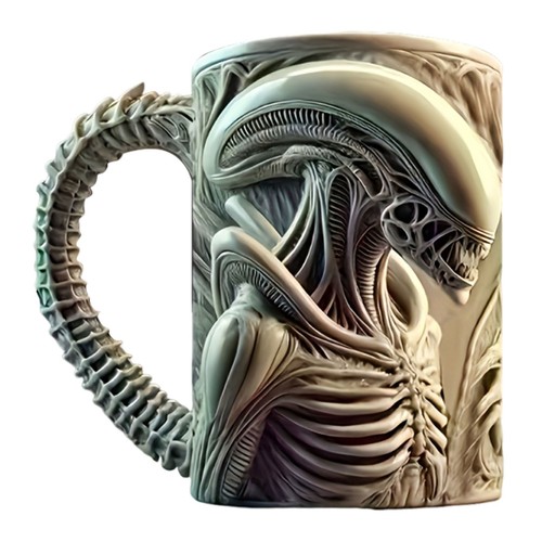 Xenomorph / Alien Drinking Coffee Mug - Gift For Horror Fans