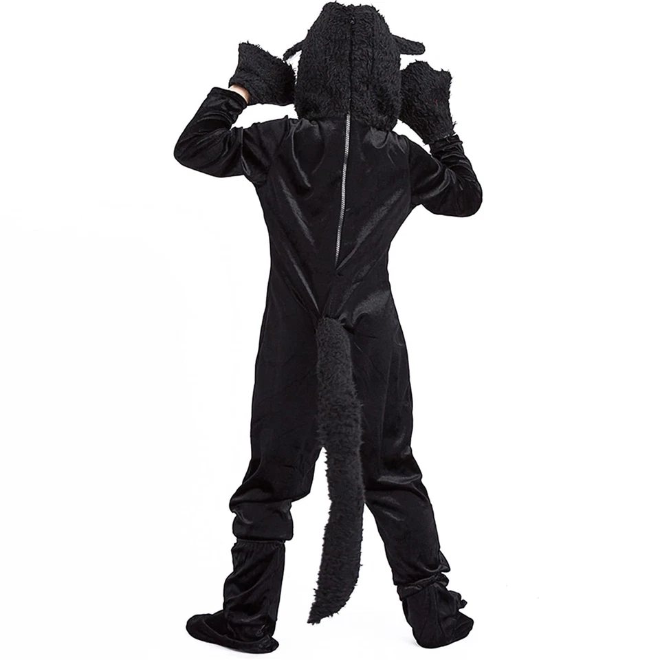 Black Cat Costume for Kids Halloween Girls Animal Costumes (6-7 Years) - Image 3 of 4