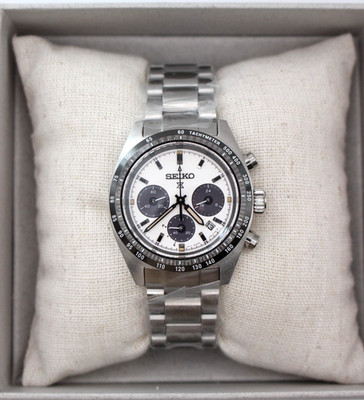 Seiko Prospex SBDL125 SPEEDTIMER Solar Chronograph Panda Weiß Analog Herrenuhr