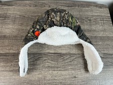 Carhartt Baby Toddler Fleece Trapper Hat Camouflage With Sherpa Lining Chin