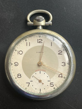 FIDUS Montre à Gousset ART DÉCO Ancre 15 rubis décor géométrique