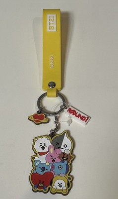 BTS BT21 Character's Rubber Keychain Yellow, Tata, Chimmy, Cooky, Koya, Round 1