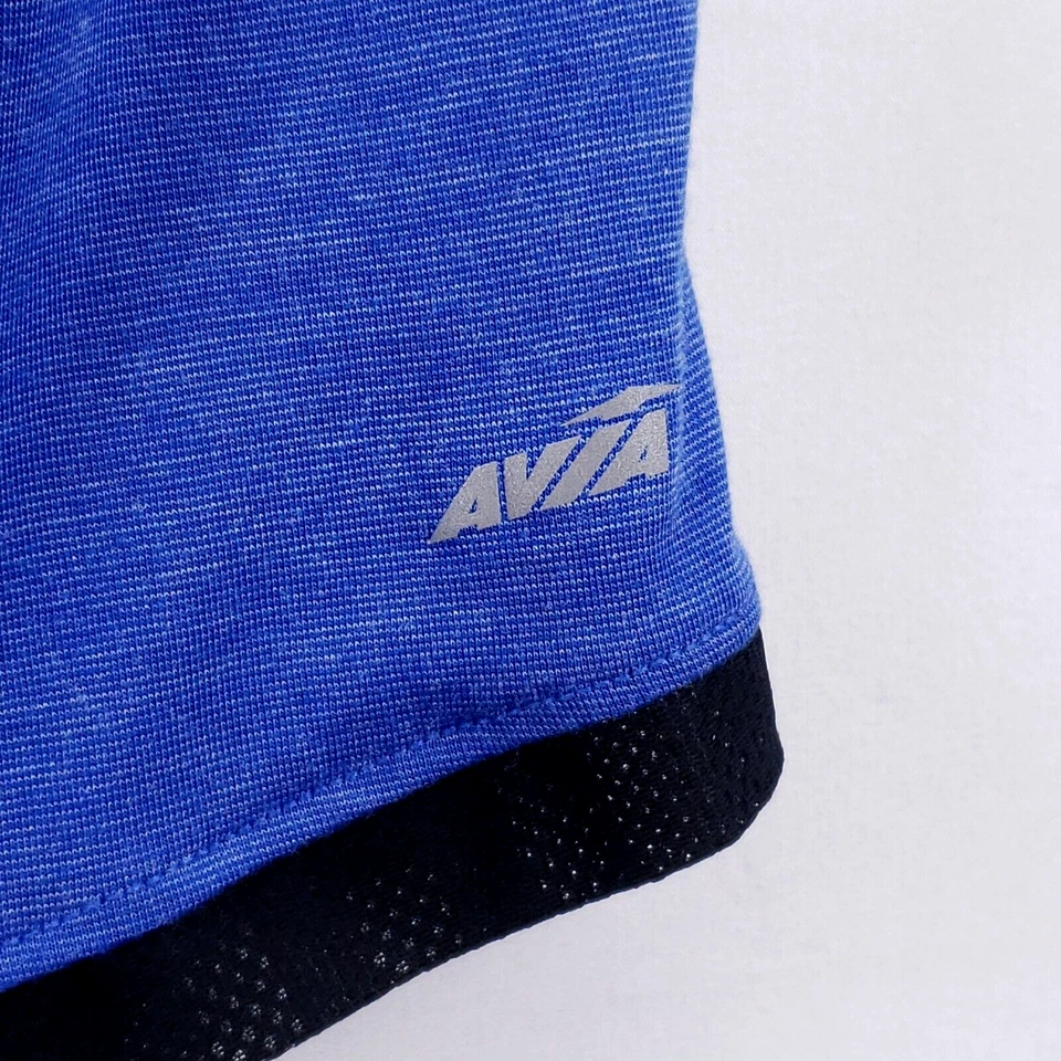 Camiseta para hombre Avia manga larga talla M cuello redondo azul con detalles negros Foto 4 de 4