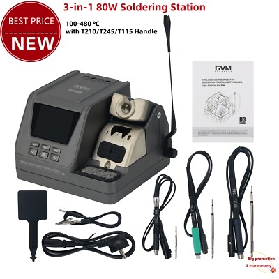 GVM H3 3-in-1 80W Soldering Station Solder Station with T210/T245/T115 Handles
