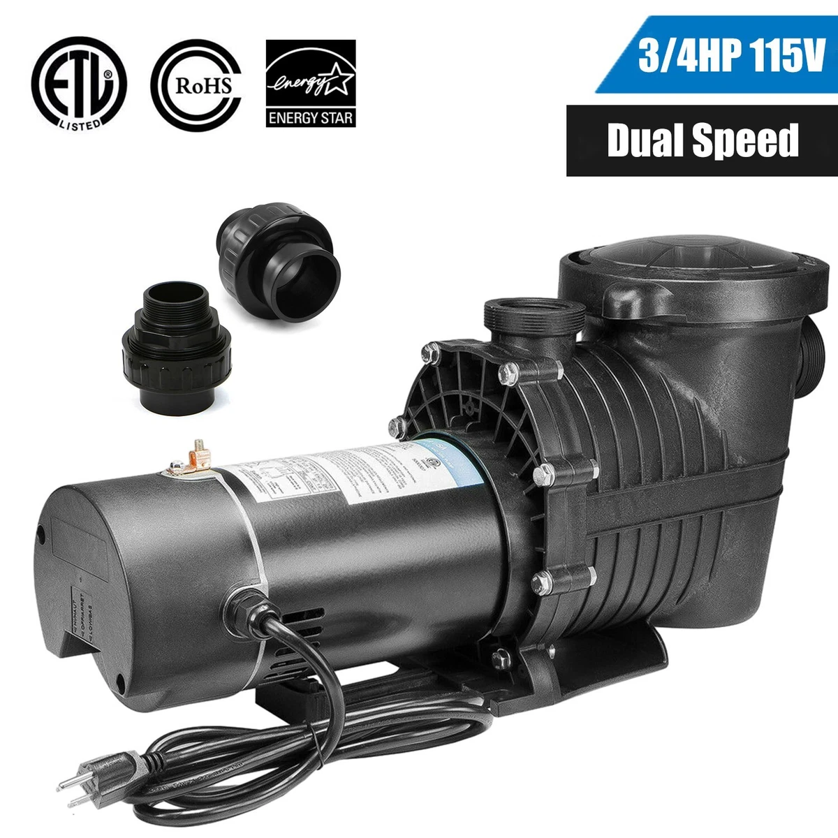 3 4HP Above Ground Swimming Pool Pump Motor 80 35GPM 52FT Hmax 1.5