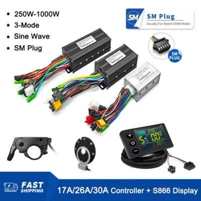 Ebike Controller Kit 17A 26A 30A 3-Mode Sine Wave Controller+S866 LCD Display