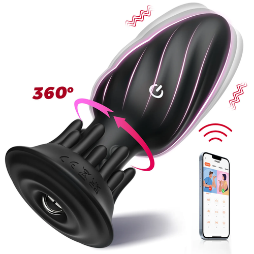 360° Rotating APP Control Anal Vibrator Butt Plug Prostate Massager Male Sex Toy - Picture 10 of 14