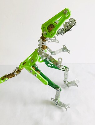 T-REX Green/Brown/Silver-Metal/Plastic Action Figure Dinosaur  