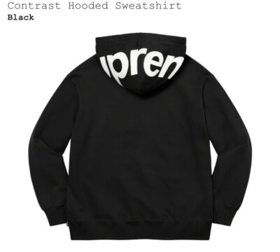 トップス Supreme Contrast Hooded Sweatshirt Black Supreme - Contrast Hooded Sweatshirt - UG.SHAFT