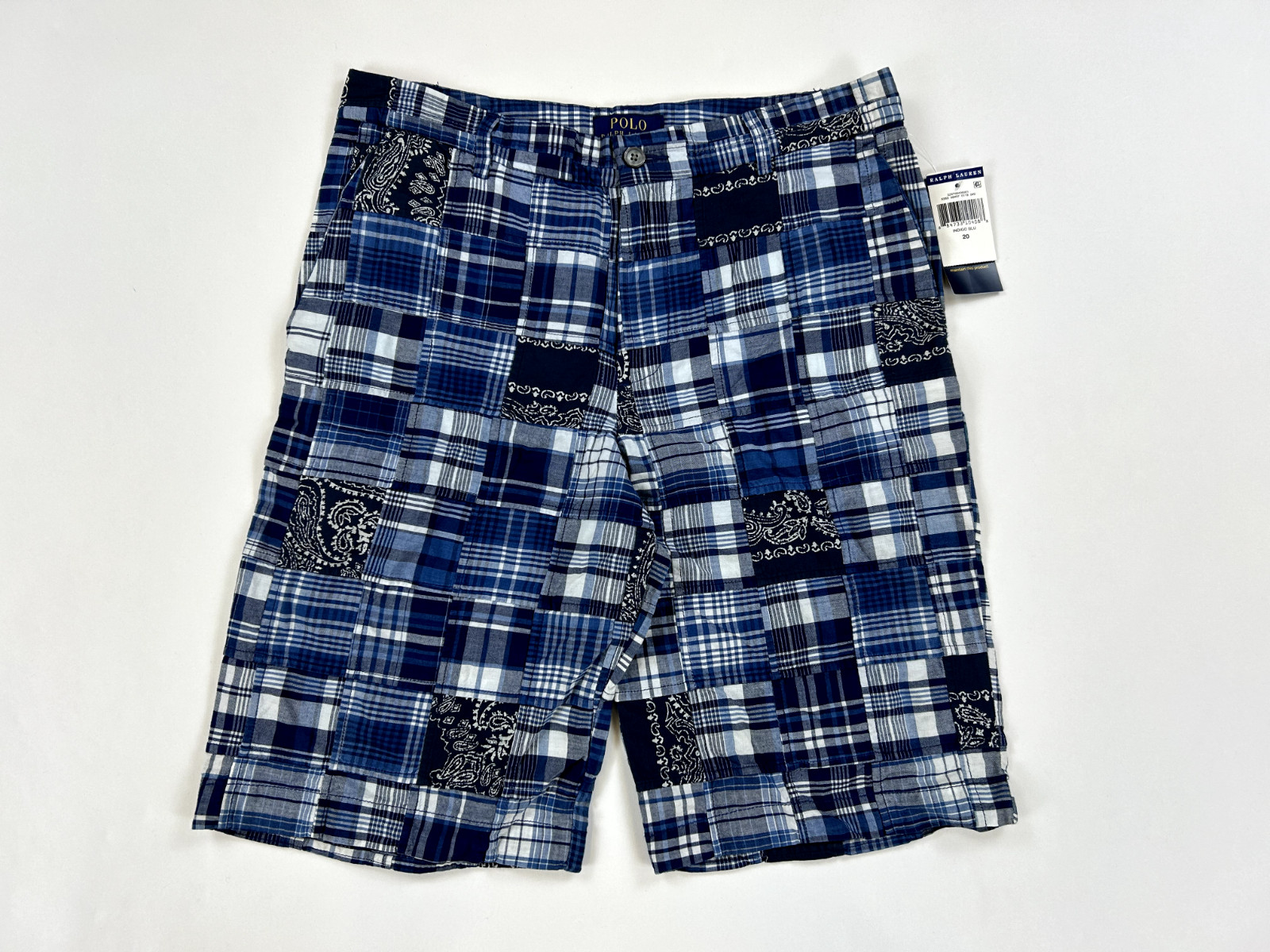 Шорты Polo Ralph Lauren для мальчиков в стиле Пэчворк - Синий/темно-синий - Размер: 20