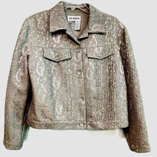 Nwot Womens J.s. Edward Jacket Silver Gray Rhinestone Buttons Textured Sz Large