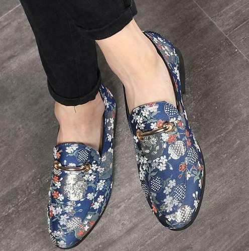 Mens Floral Casual Loafers Nightclub 