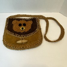 Vintage Original Le Jule Hong Kong Crochet / leather Hippie Handbag