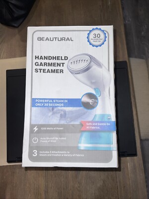 BEAUTURAL Handheld Garment Steamer 1200 Watts w/ 3 Attachments Auto Shut Off