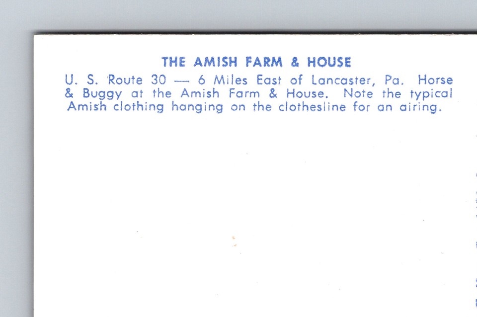 Amish Farm House Horse Buggy Lancaster Pennsylvania PA Chrome Postcard