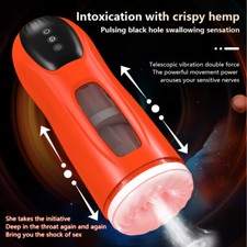 Male Masturbaters Automatic HandsFree Thrusting Cup Sucking Stroker Lubricants