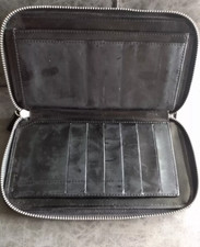 Portafoglio Uomo Donna nero grande Zara Con Cerniera Spedizione Gratuita 