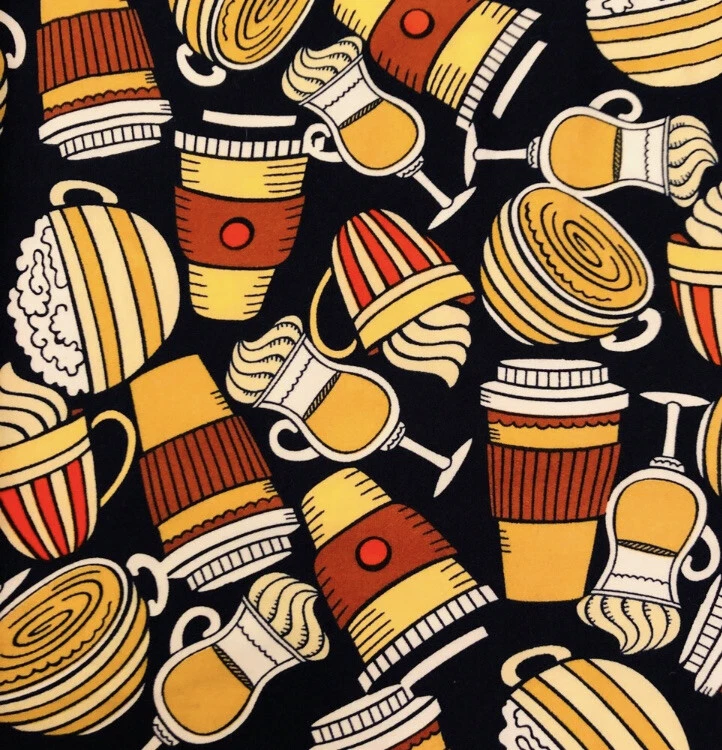 Lularoe Coffee Leggings Cup Mug Cappuccino Frapaccino Tc2 New Print NWT Rare HTF eBay
