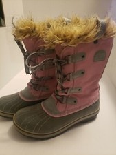 Sorel Womens Joan of Arctic Sz 5 Winter Snow Boot Waterproof Gray and Pink