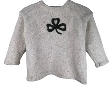 IRELANDSEYE  Lambswool  Silk  Cream Speckled  Crewneck Sweater  UNISEX M 