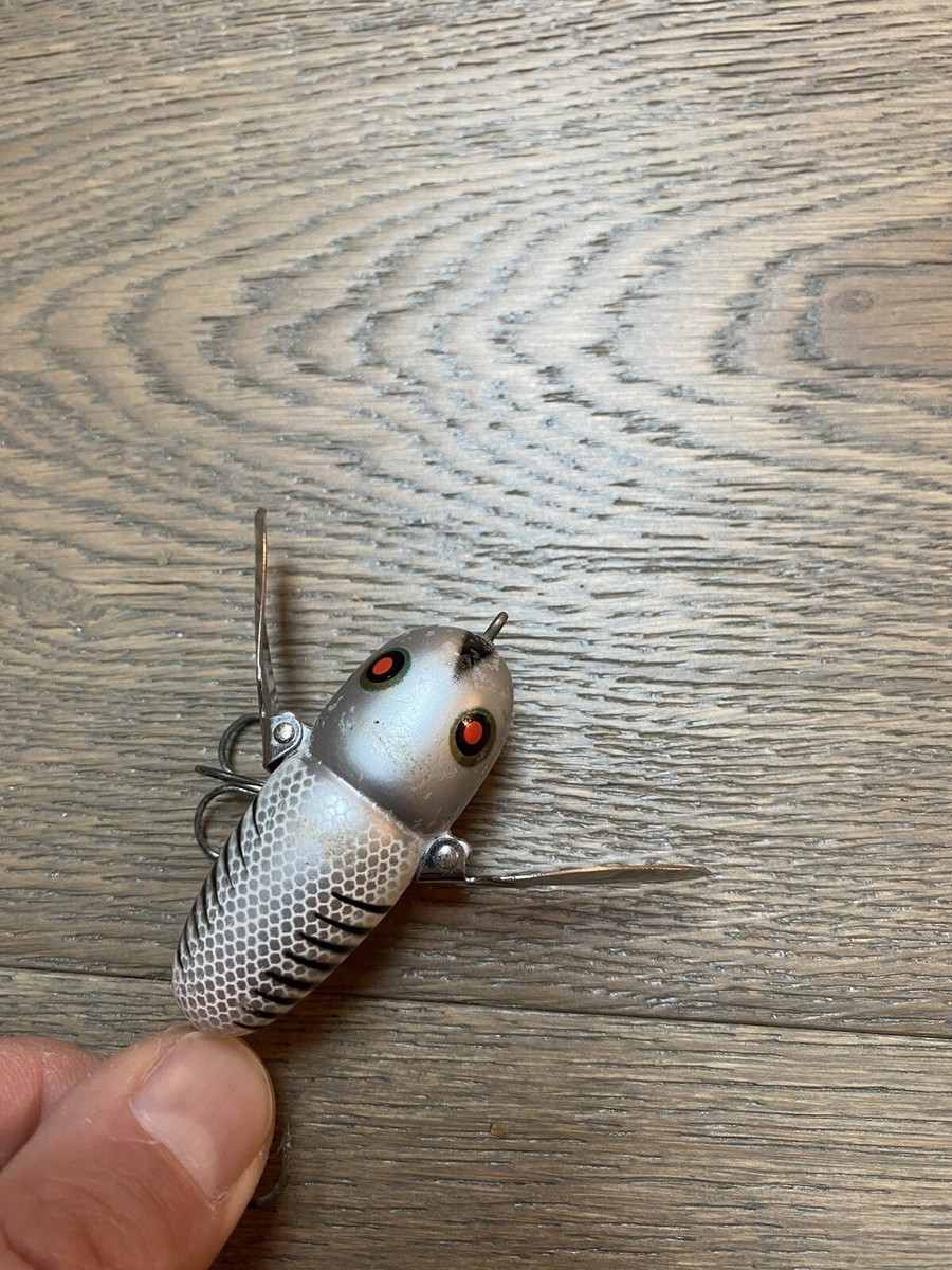 Vintage Heddon Crazy Crawler Silver And Black Fishing Lure Vintage Heddon Crazy Crawler Silver And Black Fishing Lure