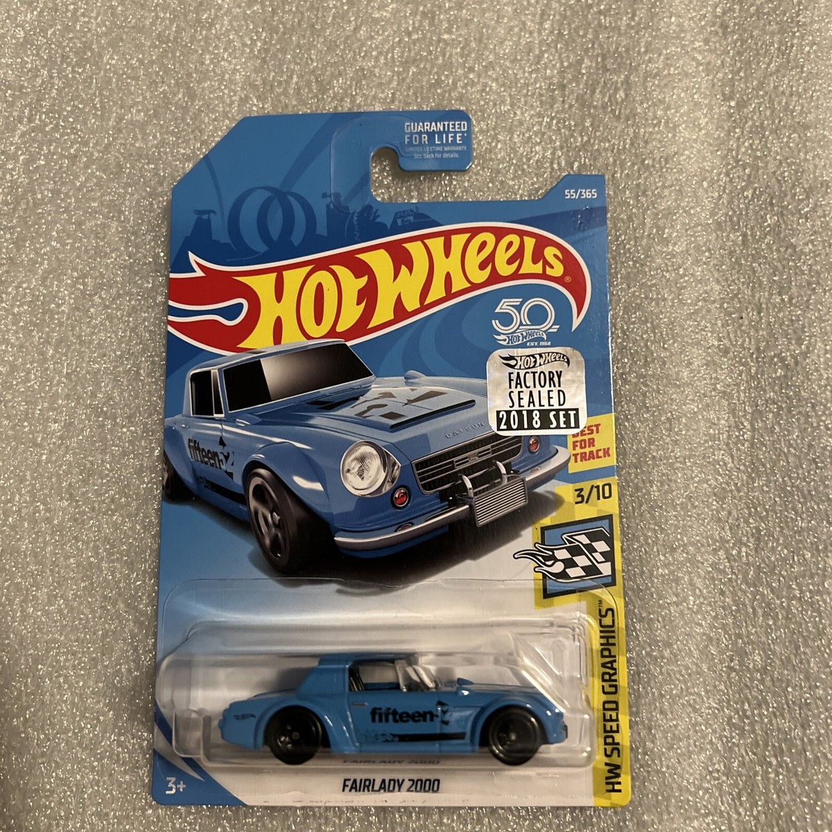 2018 Hot Wheels #55 Speed Graphics 3/10 DATSUN FAIRLADY 2000 Blue