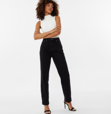 Jack Wills Maddie High Rise Tapered Jeans Womens Black Size UK 26W