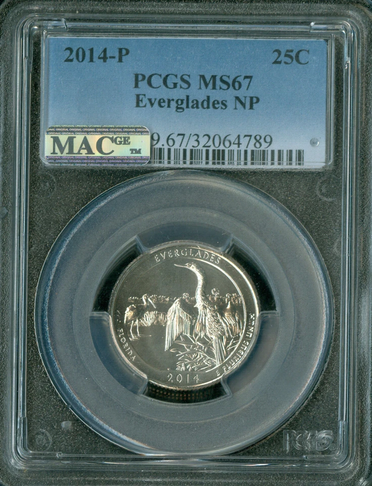 2018 P CUMBERLAND FLAG QUARTER PCGS MS67 PQ 2ND FINEST REGISTRY MAC SPOTLESS * - Image 3 of 4