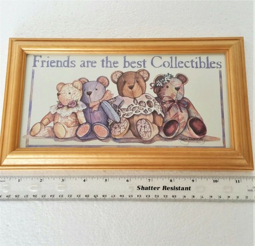 Vintage Print Figi Graphics Bears Friends Are Best Collectibles Wood Frame