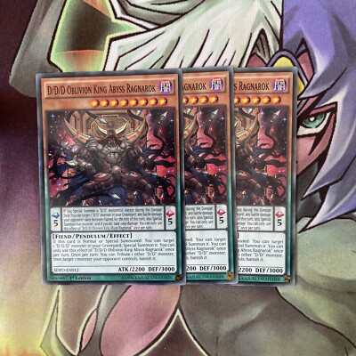 SDPD-DE012 x3 D/D/D Oblivion King Abyss Ragnarok Common Excellent Cond Yugioh