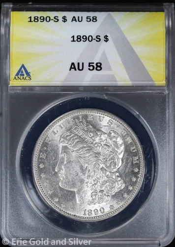 1890-S $1 Morgan Silver Dollar ANACS AU 58