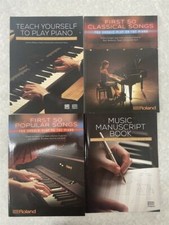 Lot of 4 Roland Piano Books - Lesson Book, 2 50-Song Songbooks, Manuscript Book