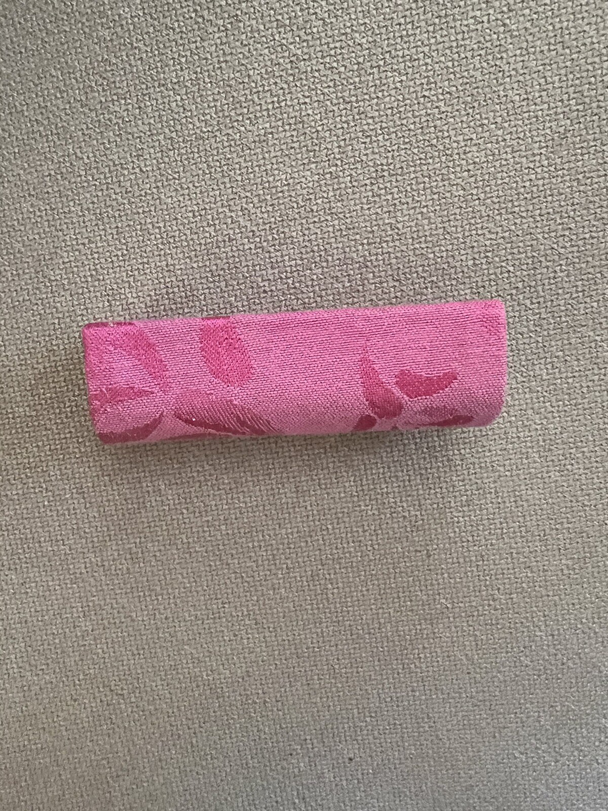 Vintage Mary Kay LIPSTICK CASE W MIRROR Pink Fabric Hard Shell 3 1/2