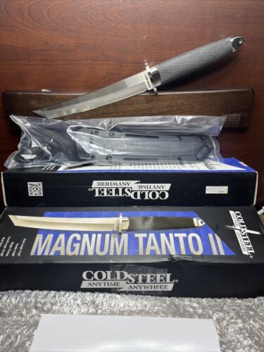 Cold Steel Magnum Tanto II San Mai Stainless Fixed Black Knife w/ Sheath #528