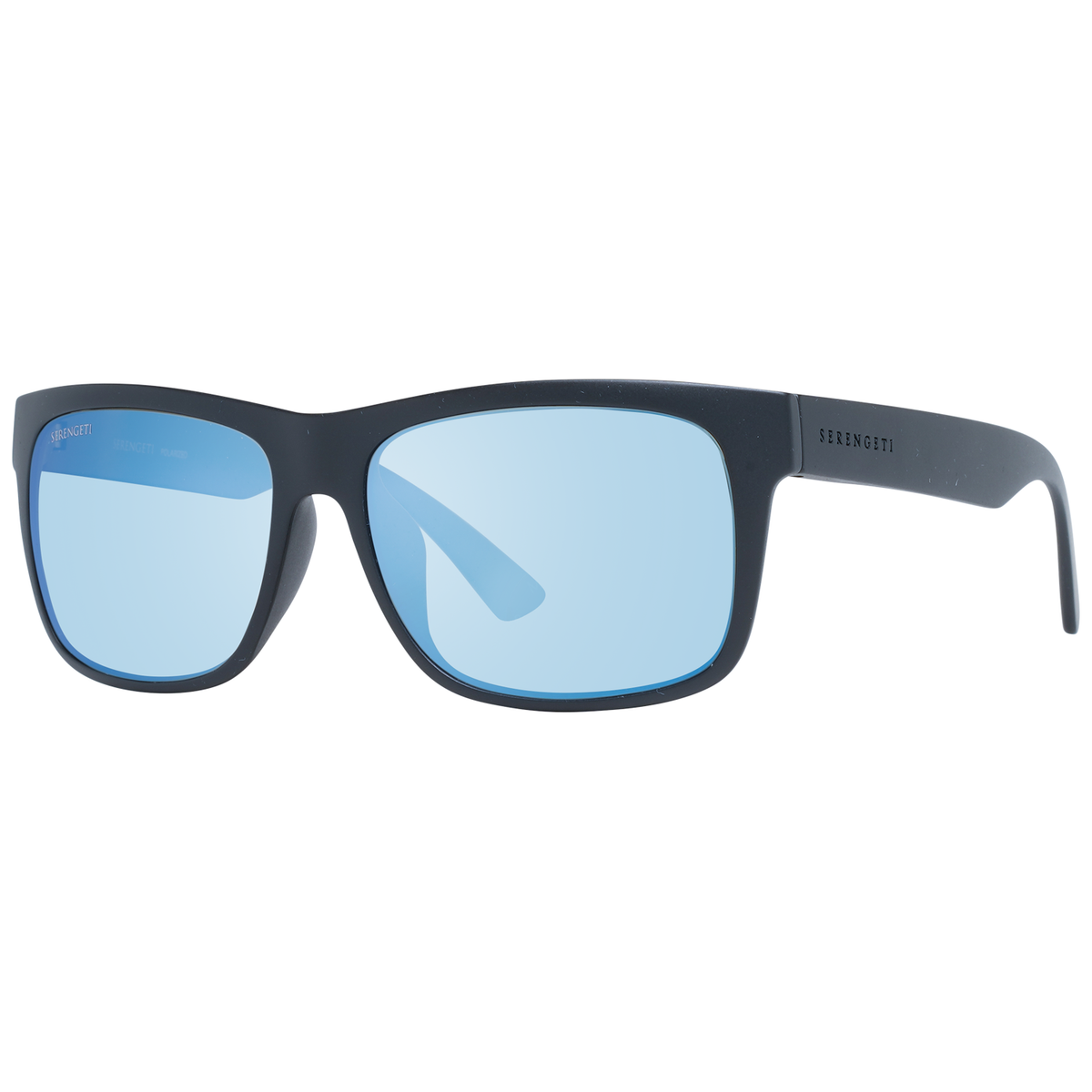 Serengeti Sunglasses Black Rectangular Blue Polarized 9044