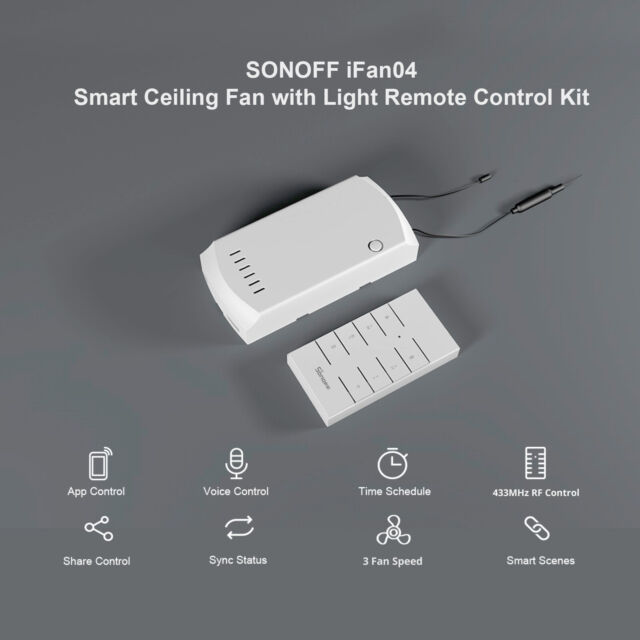 SONOFF iFan04-H Ceiling Fan Switch Smart 220V DIY Wi-Fi Light Remote Controller OI9999