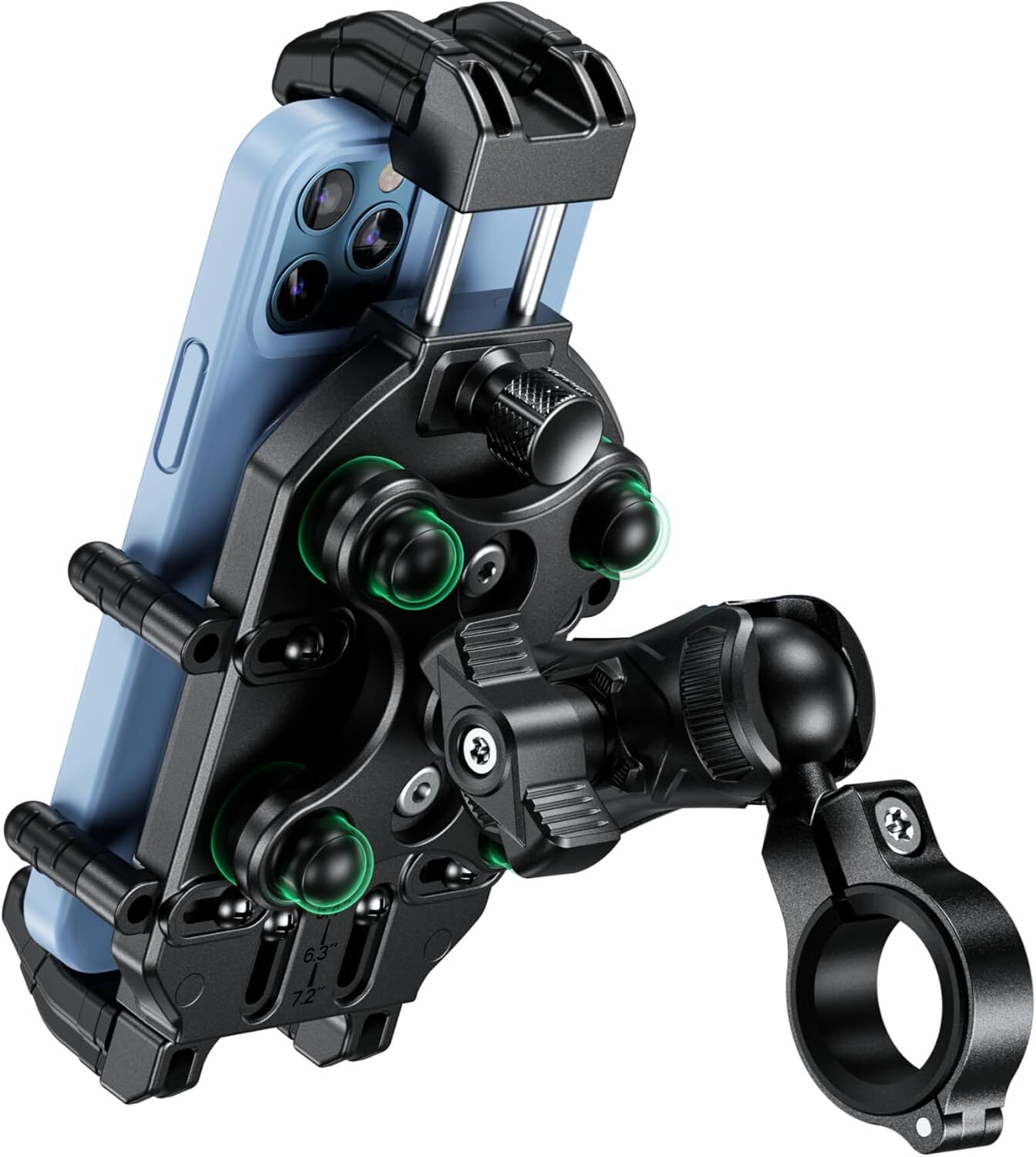 Motorcycle Phone Holder with Vibration Dampener & High-Speed Secure Lock, Anti-T