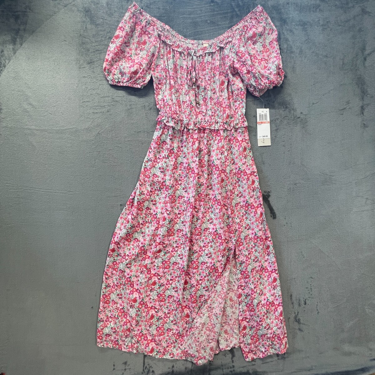 kingston grey dress Womens Juniors XS Pink Cut Out Ruffled Pullover Slitted fringe sequin dress