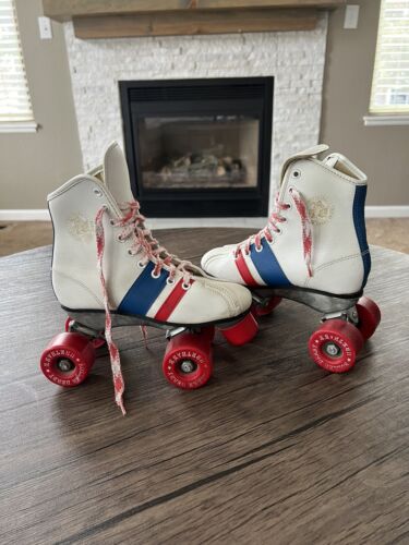 Vintage Roller Derby Urethane Roller Skates Blue Red And White Kids Size 13 - Picture 1 of 11