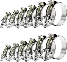 12pcs Hose Clamp Set PEROMI T-bolt Radiator Heavy Duty Hose Clamps 6 Size  